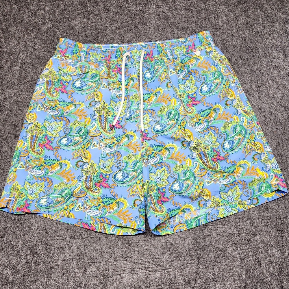 Polo Ralph Lauren Mens Paisley Print Swim Trunks Mesh Lined Swimming Shorts XL